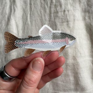 Rainbow Trout Sticker - vinyl sticker, phone case sticker, water bottle sticker, PVC free sticker, Weather Resistant, waterproof image 2