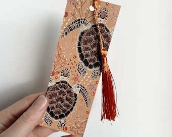 Sea Turtle Bookmark, Sealife, Bookworm Gift, Turtle Gift, with or without tassel bookmark, stocking filler