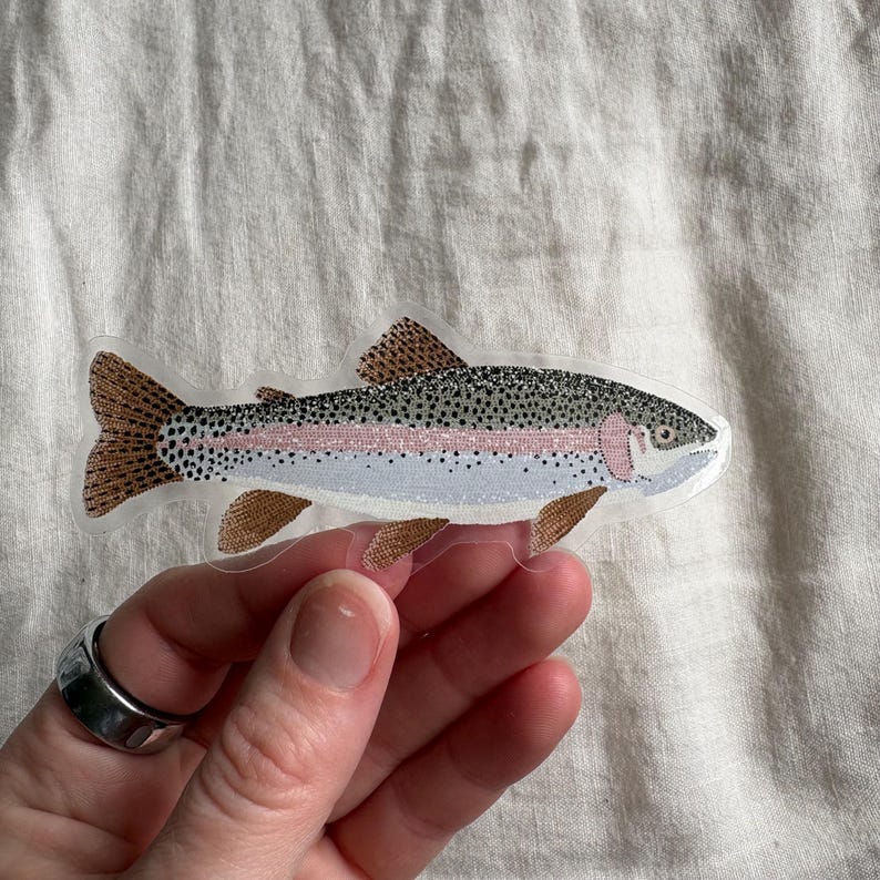 Rainbow Trout Sticker - vinyl sticker, phone case sticker, water bottle sticker, PVC free sticker, Weather Resistant, waterproof image 1