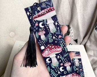 Marcapáginas con forma de hongo rojo, hongo venenoso, regalo para ratones de biblioteca, con o sin borla, papelería mágica
