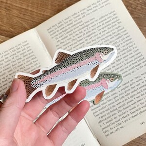 Rainbow Trout Sticker - vinyl sticker, phone case sticker, water bottle sticker, PVC free sticker, Weather Resistant, waterproof image 5