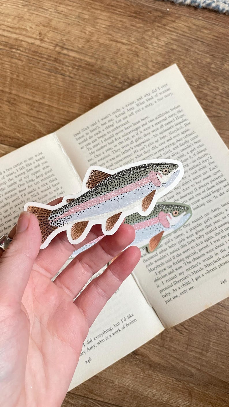Rainbow Trout Sticker - vinyl sticker, phone case sticker, water bottle sticker, PVC free sticker, Weather Resistant, waterproof image 5