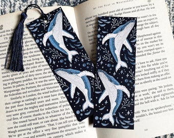 Humpback Whale Bookmark, Sealife Whale, Bookworm Gift, with or without tassel, stocking filler