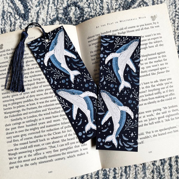 Humpback Whale Bookmark, Sealife Whale, Bookworm Gift, with or without tassel, stocking filler