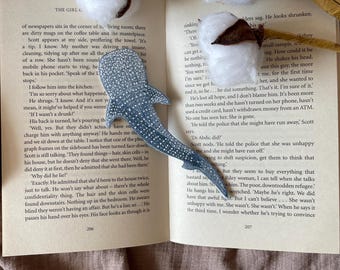 Whale Shark Vegan Leather Bookmark, Marine Life Stationery, Bookworm Gift, pretty bookmark, Pineapple Leather, Hand Cut