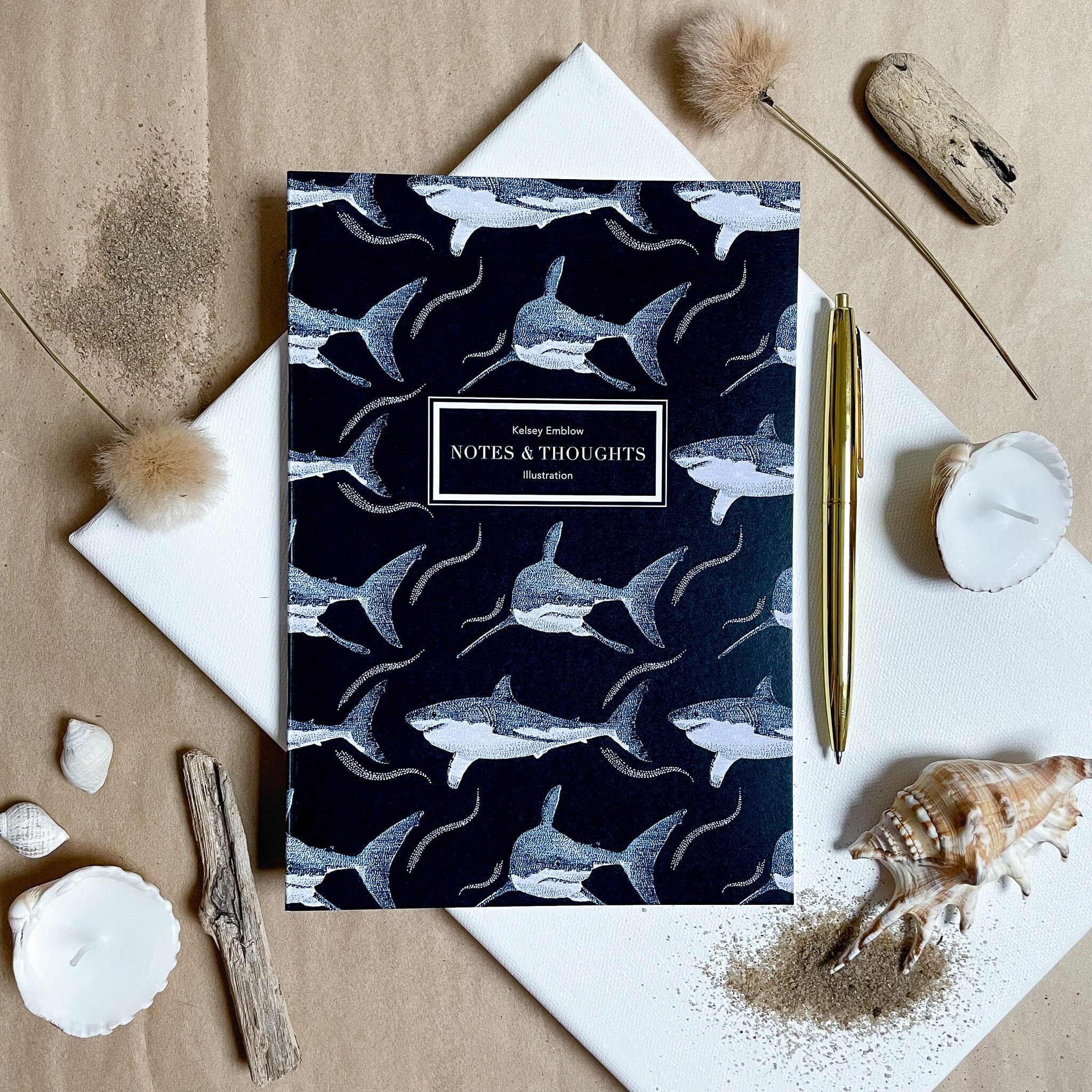DolliBu Shark Plush Notebook - Stuffed Shark Girls And Boys Writing