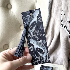 Tiger Shark Bookmark Marine Life Stationery, Bookworm Gift, with or without tassel, pretty bookmark