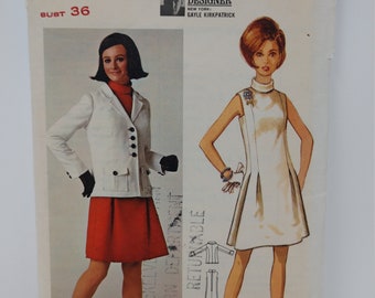 SUIT Rare Fitted TOP and SKIRT Vintage 1989 Butterick 4516 Misses Sizes 6-8-10 or 12-14-16 Fabric Sewing Pattern