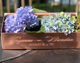 Custom Engraved Copper Tool Tray, Plant Tray, Centerpiece