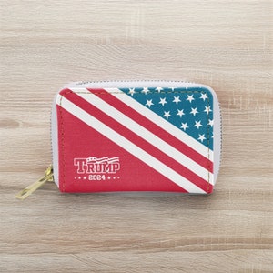 Titular de la tarjeta Trump Zipper, billetera de la tarjeta Trump, billetera Trump, billetera con cremallera Trump, regalo Trump, accesorios Trump