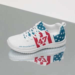 Women’s 45 47 Athletic Shoes, Trump Shoes, MAGA Shoes, Trump Sneakers, Trump Gift, MAGA Gift, November 2024