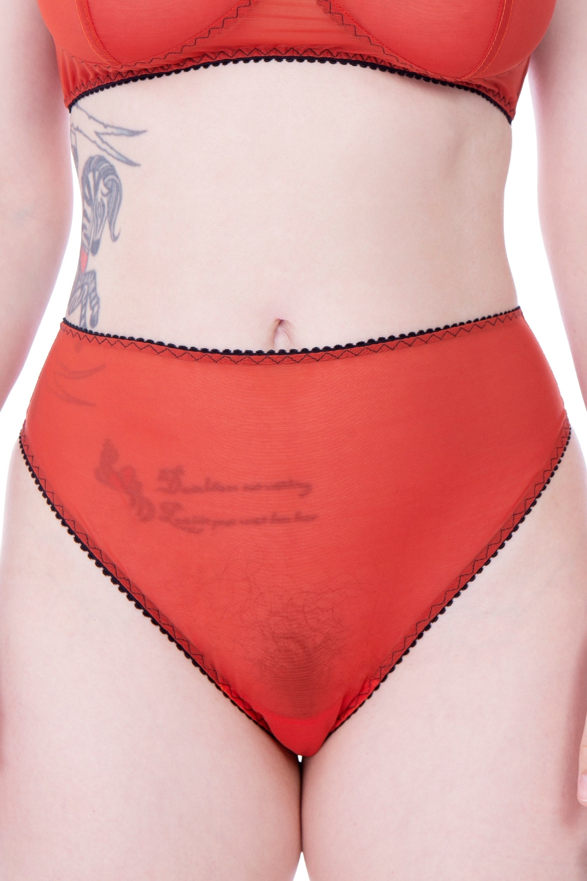 MIDNIGHT High Waisted Thong Panties High Leg Brief Knickers Etsy