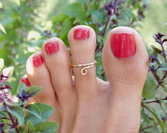 Adjustable Toe Ring For Women, Gold Toe Ring, Sizable Toe Ring, Handmade Jewelry, Gifts For Her