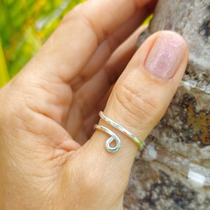 Adjustable Hammered Sterling Silver Thumb Ring - Handmade