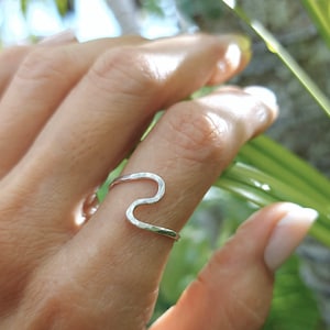 Sterling Silver Wave Ring, Minimalist Silver Ring For Women, Handmade Jewelry/Summer, Jewelry