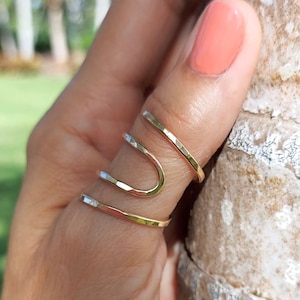 Hammered Gold Filled Thumb Ring: Adjustable Handmade Design