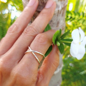 Criss Cross Ring, X Ring Silver, Minimalist Ring, Crossover Ring For Women, Gifts For Her, Handmade Jewelry image 3