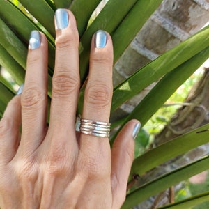 Sterling Silver Thick Textured Stackable Rings//2mm Sterling Silver Hammered Bands//Handmade Jewelry For Her image 1
