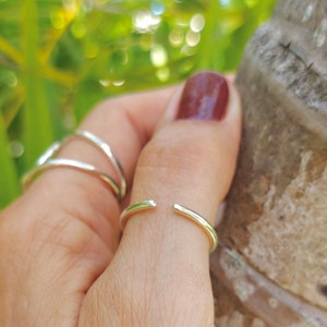 Adjustable Open Thumb Ring: Gold Filled or Sterling Silver, Handmade