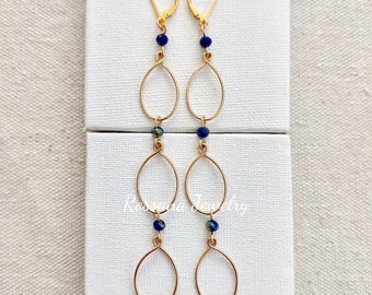 Long Earrings For Women, 4 Inch Long Earrings, Lightweight Long Earrings in Gold Filled or Sterling Silver, Handmade Jewelry, Gift For Her