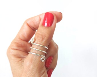 Thumb Ring For Women, Sterling Silver Adjustable Ring, Versatile Ring For Her, Handmade Jewelry