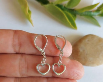 Sterling Silver Earrings For women, Leverback or French Ear wires, Flower, Heart or Small Zirconia, Gifts For Her
