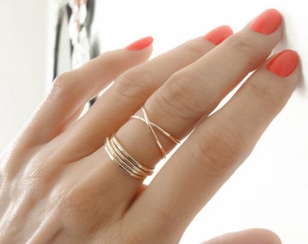 Gold Filled Ring For Women, Criss Cross Gold Ring, Infinity Ring Gold, Handmade Jewelry, Gifts for Her