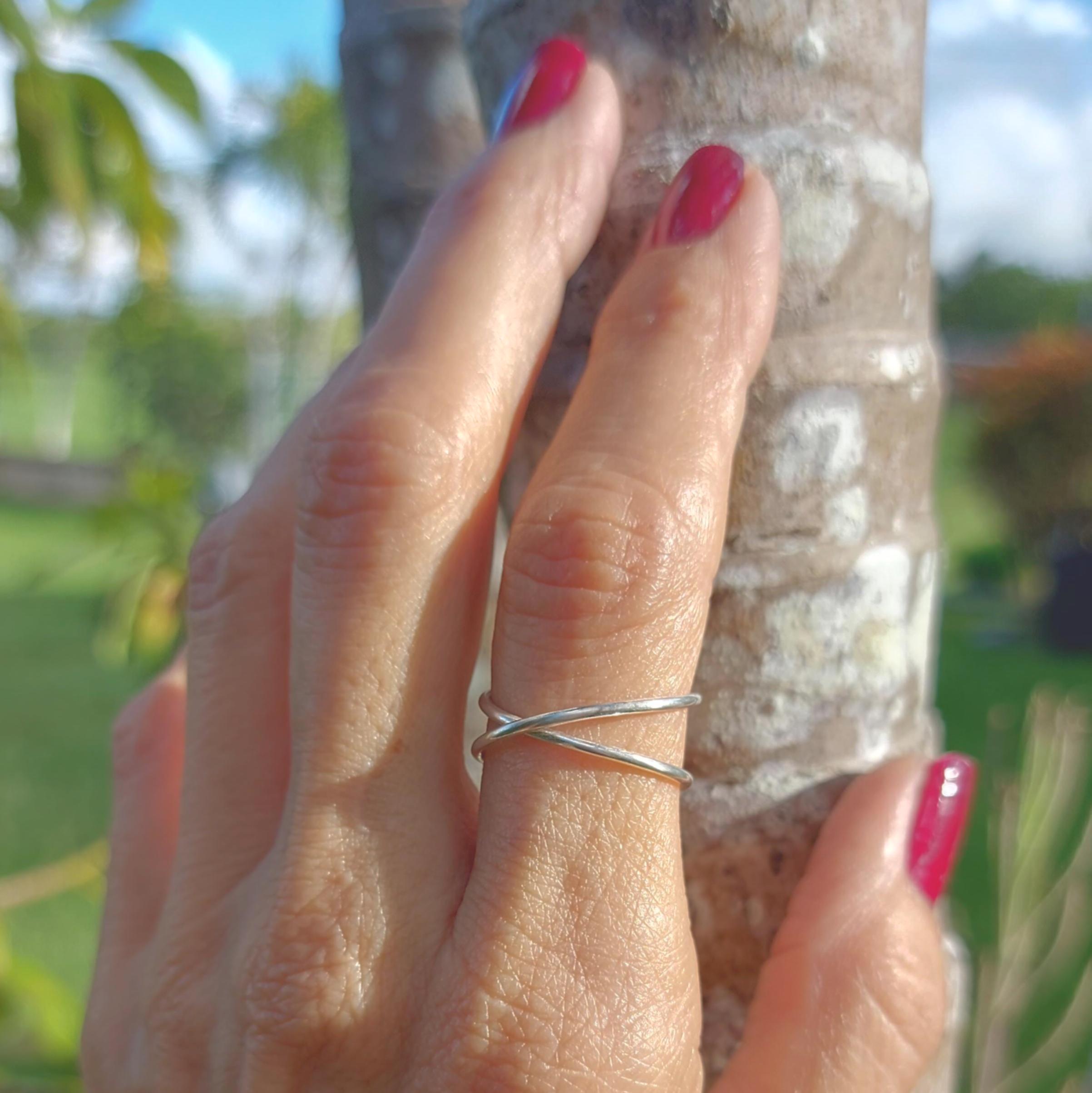 Clear CZ Sideways Cross Christian Purity Ring Sterling Silver Band Sizes 4-10