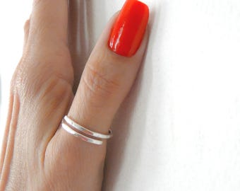 Hammered Sterling Silver Thumb Ring: Minimalist Handmade Jewelry