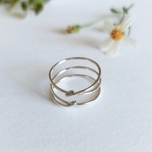 Criss Cross Sterling Silver Rings For Women Index Finger Ring Original Design Handmade Jewelry image 2