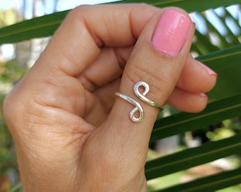 Thumb Ring, Hammered Silver Ring For Women, Handmade Jewelry Gifts Under 20