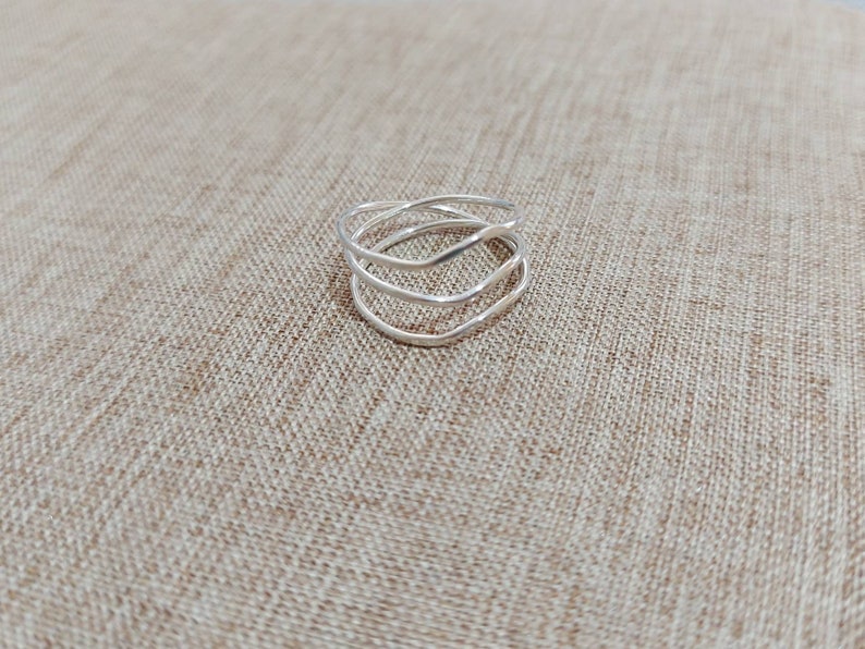 Sterling Silver Triple Wavy Ring//index Finger Ring for | Etsy