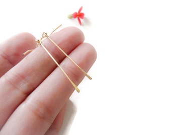Skinny Bar Minimalist Earrings Gold Filled Earrings Dangle Earrings For Women Handmade Jewelry
