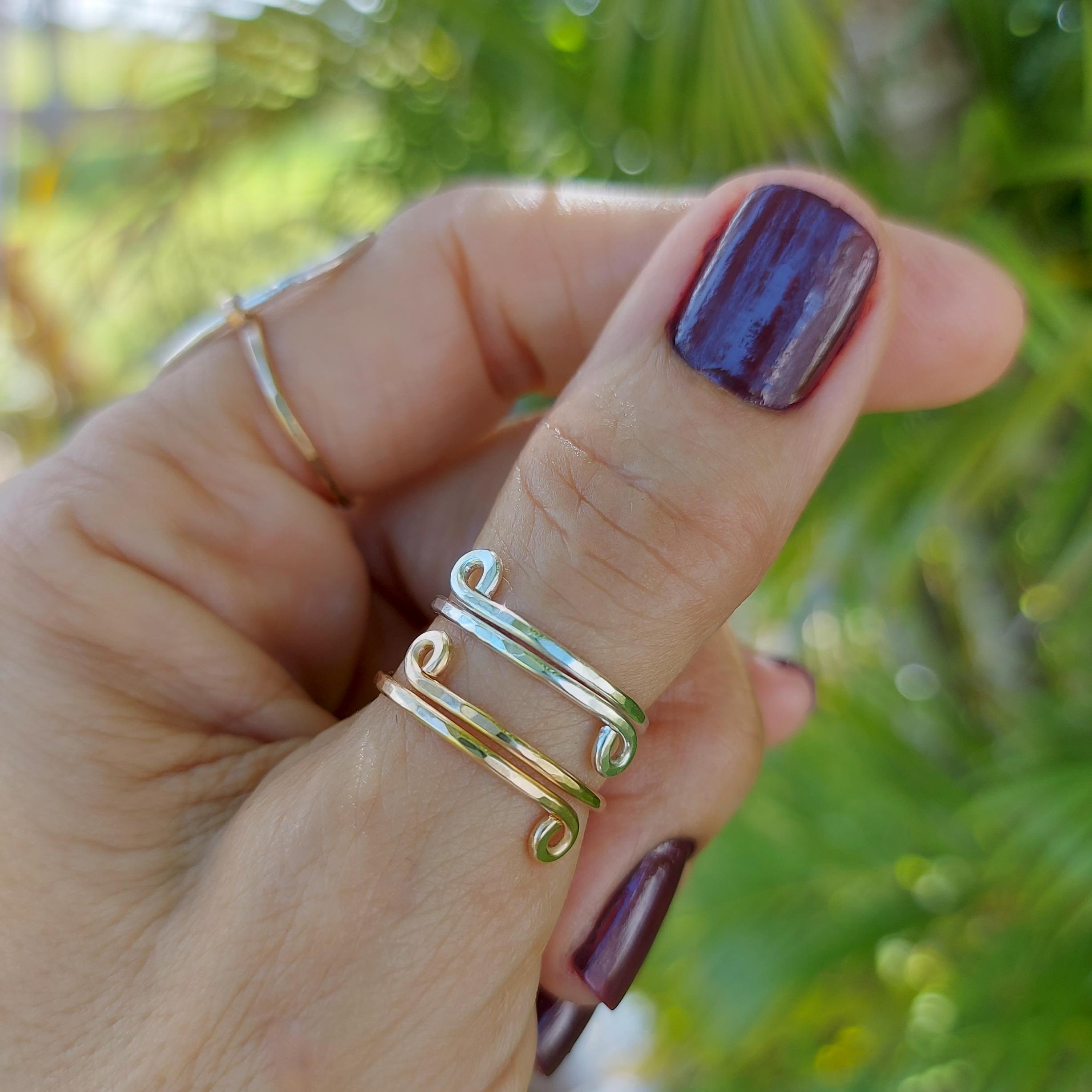 Sterling Silver Thumb Ring for Women Sterling Silver Ring Adjustable Ring Thumb Rings Hammered Ring Handmade Jewelry Women Ring Etsy