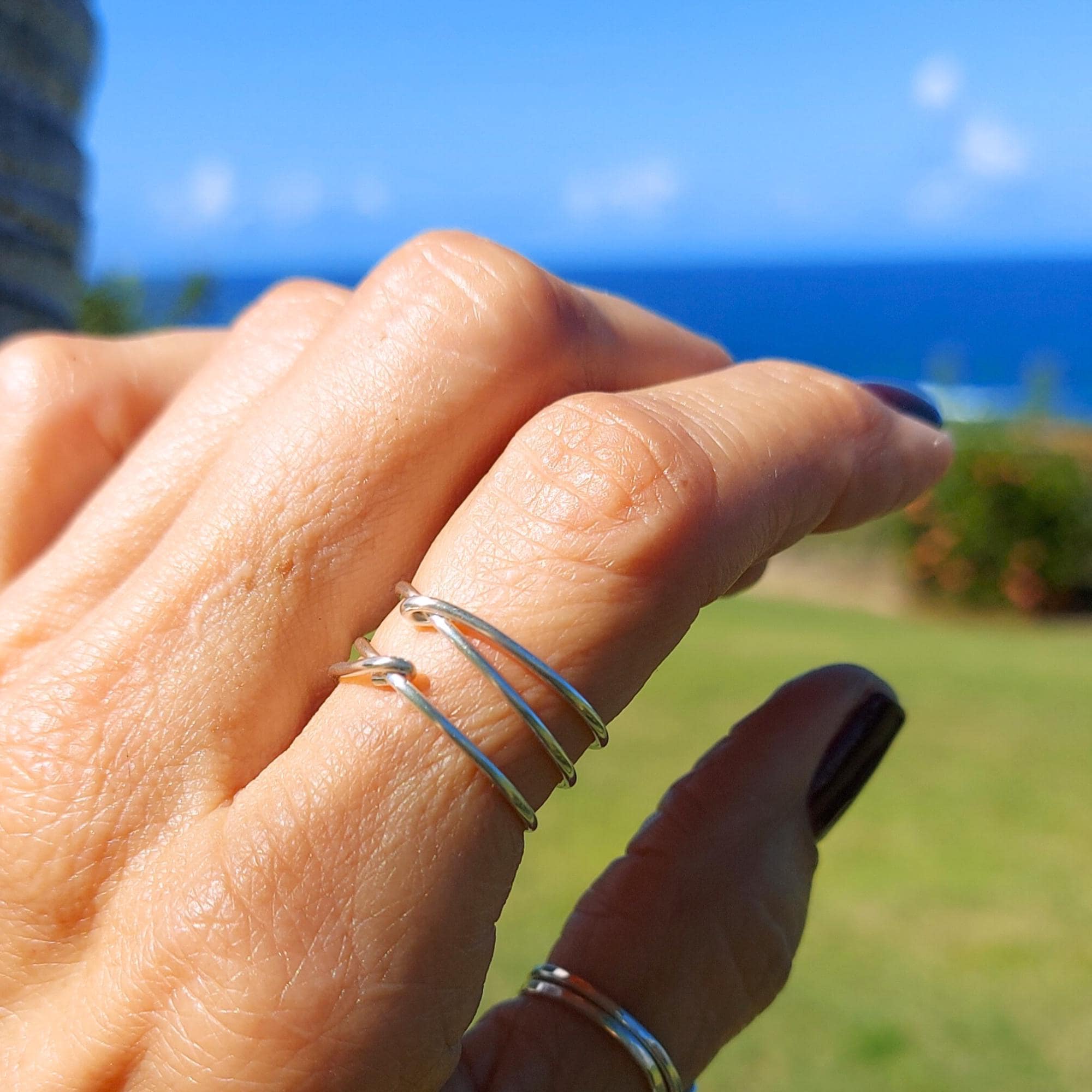 Bague argent 925 croisée zirconias