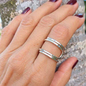 Pointer Finger Ring for Women, Sterling Silver or Gold Filled, Adjustable Hammered Statement Ring