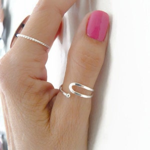 Sterling Silver Thumb Ring Index Ring Adjustable Women Ring Handmade Summer Jewelry For Her