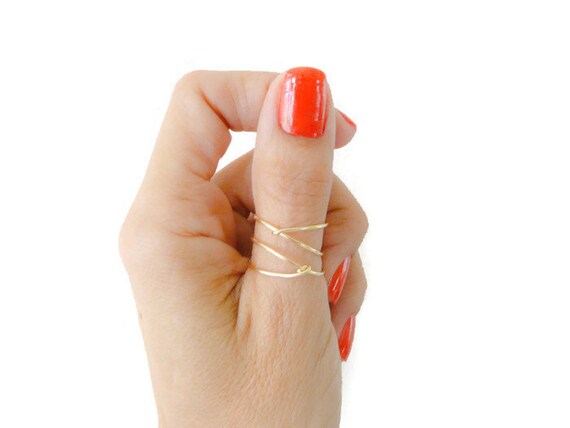 Criss Cross bague Gold Filled pouce bague bague Mid pour femme | Etsy