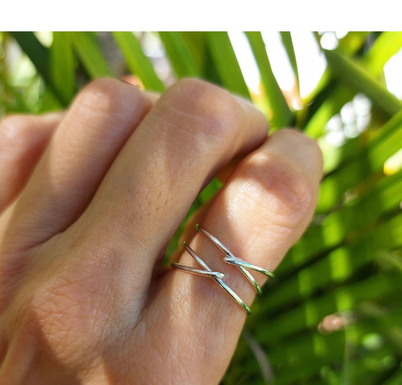 Sterling Silver Criss Cross Index Finger Ring for Women - Etsy
