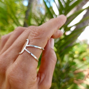 Sterling Silver Index Finger Ring For Women//Index Finger Silver Ring//Handmade Jewelry Gift For Her//Statement K Letter Silver Ring