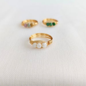 Gold Filled Wire Wrapped Rings, Handmade Rings For Women, Summer Rings image 2