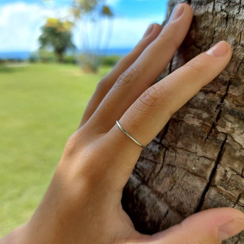 Thin Stacking Rings/Minimalist Gold Ring/Dainty Gold Stack/Handmade Jewelry SS smooth