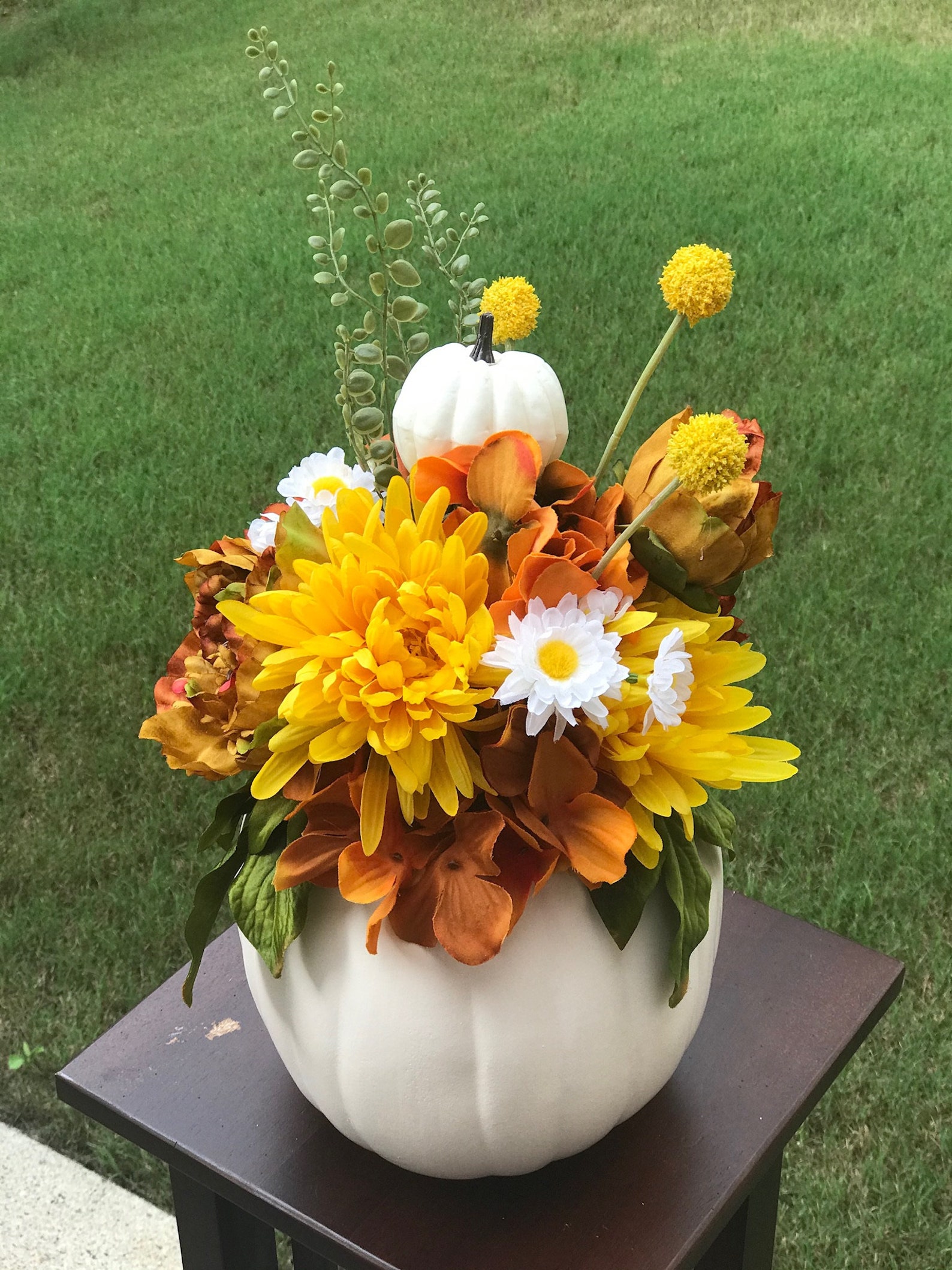 9 White Pumpkin. Pumpkin Centerpiece. Fall Decor. Floral. Etsy