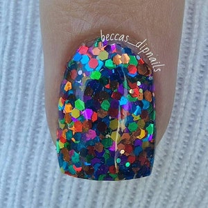 Rainbow Star Sprinkles Artisan Nail Polish image 4