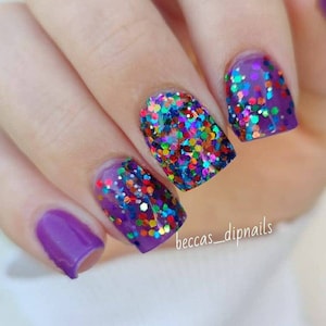 Rainbow Star Sprinkles Artisan Nail Polish image 1