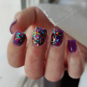 Rainbow Star Sprinkles Artisan Nail Polish image 2