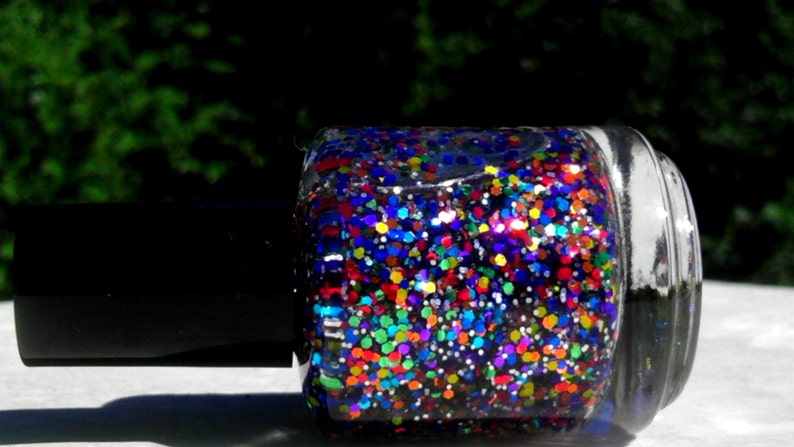 Rainbow Star Sprinkles Artisan Nail Polish image 7