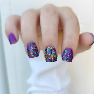 Rainbow Star Sprinkles Artisan Nail Polish image 6