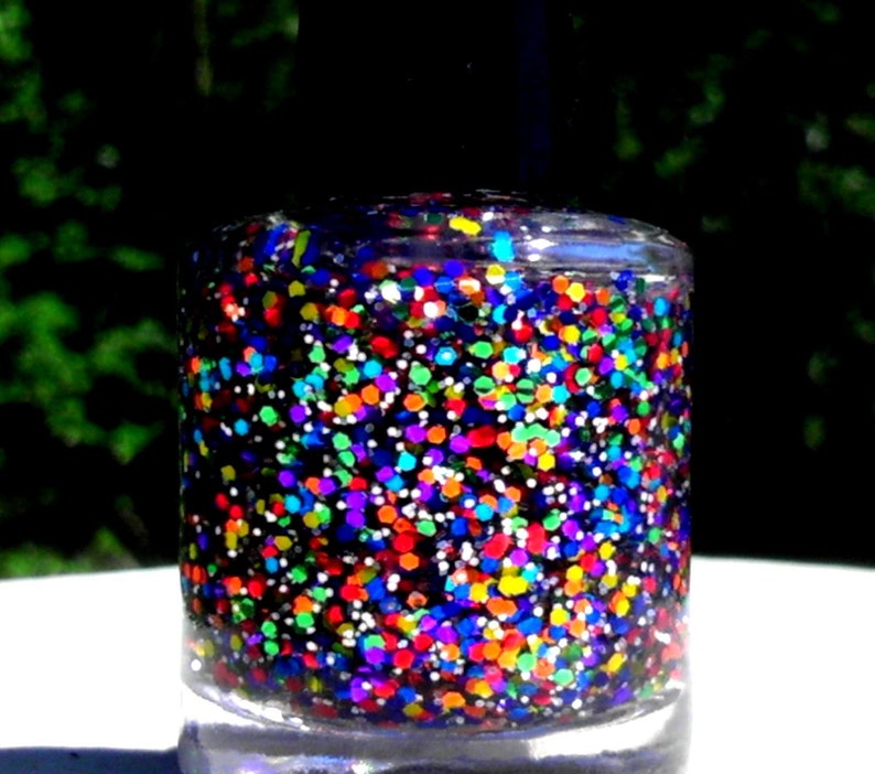 Rainbow Star Sprinkles Artisan Nail Polish image 5