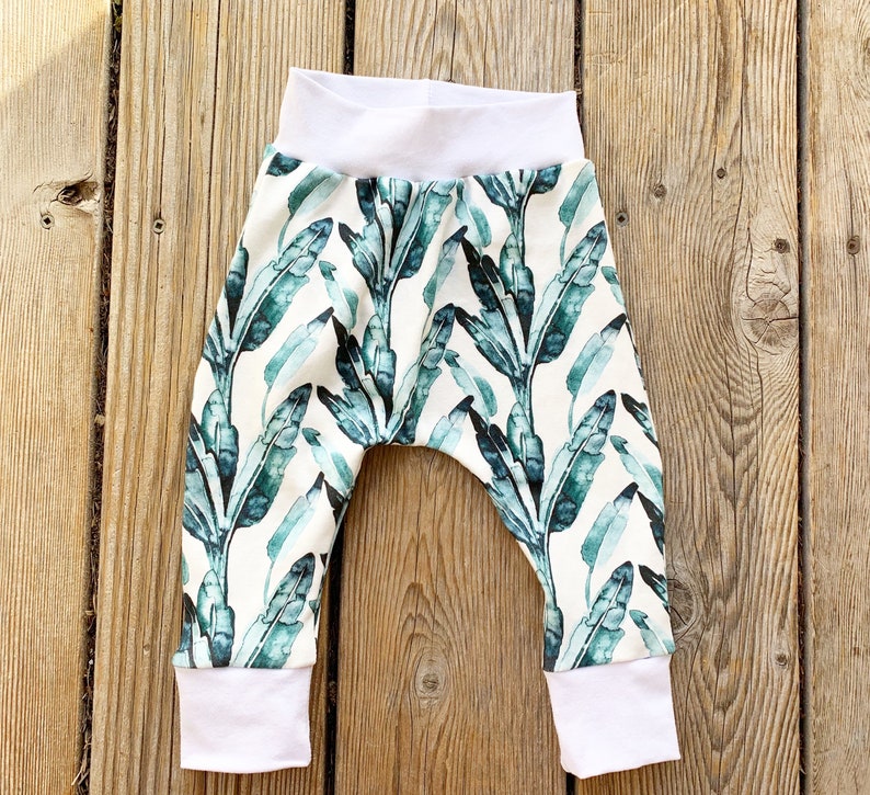 Baby Shower Leaves Baby Boy Toddler Pants Beach Hanalei Joggers Harem Gift